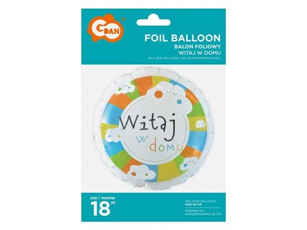 BALON foliowy Witaj w domu 18 cali