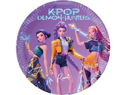 Talerzyki papierowe KPOP Demon Hunters 23 cm 8szt