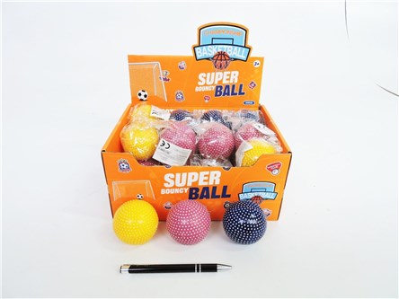 AST. PIŁKA x 24 w kropki, odbijająca, 6 cm, displ.