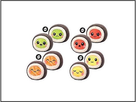 SUSHI PLUSZOWE 25X25X15CM 4 wz