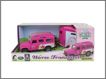 *AUTO metal. Land Rover z przyczepą, 26 cm