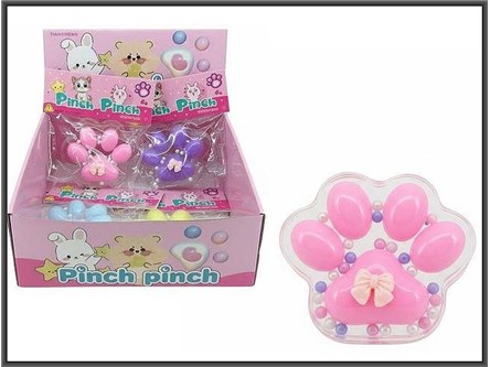 Łapka x 18  kocia 10cm do ściskania kokardka