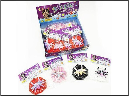 PAJĄK x 16 Z PAJĘCZYNĄ SQUISHY DO ŚCISKANIA 4KOL
