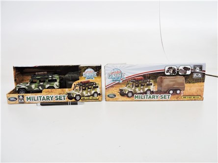 AUTO metal., Land Rover, z przyczepą militarny