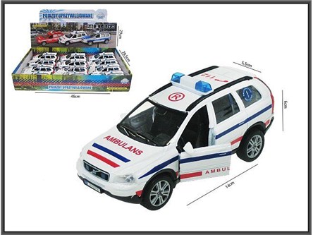 VOLVO x 12 POGOTOWIE, metal,  św. dź. 14 cm