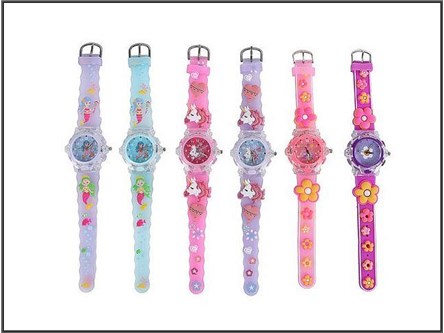 AST. ZEGAREK ANALOGOWY, z podśw., dziewczęcy, 6 wz
