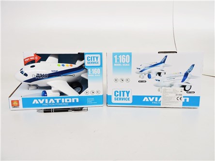 SAMOLOT x 6 plast., 28 cm, św/dźw,          displ.