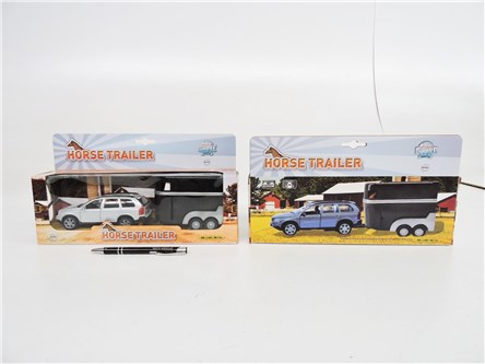 AUTO metal., VOLVO XC 90 przyczepa dwa konie 29 cm