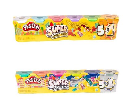 PLD PLAY DOH CIASTOLINA TUBA GOLD / SILVER 6 pak