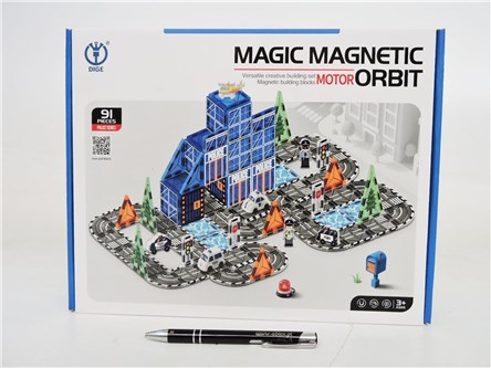 Klocki magnetyczne policja z ulicami 91 el., 2 ...