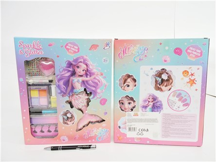 ZESTAW do makijażu, 29x24x5 cm, syrenka,     kart.