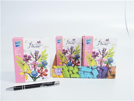 AST. KLOCKI x 8 konstrukcyjne, kwiaty, 8 wz., dis