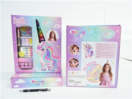 ZESTAW do makijażu, 29x24x5 cm, jednorożec,  kart.