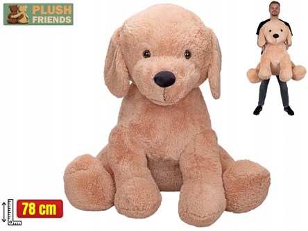 *PLUSZ PIES beżowy 78cm siedzący, Plush Friends