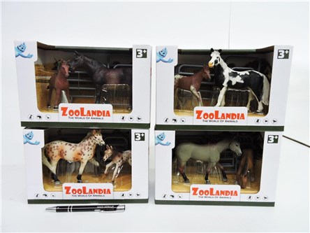 AST. KOŃ I ŹREBAK 12-15 cm, plast., 4 wz.,   kart.