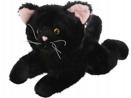 PLUSZ Kot leżący, 45 cm, czarny