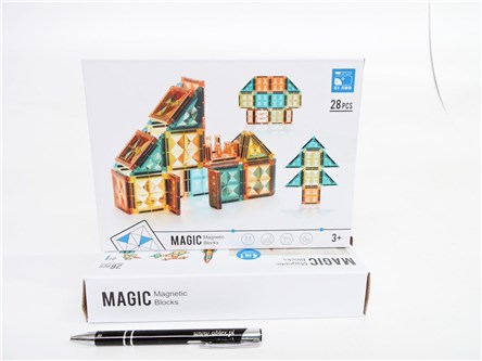 KLOCKI MAGNETYCZNE, 28 el., 41x22x16 cm