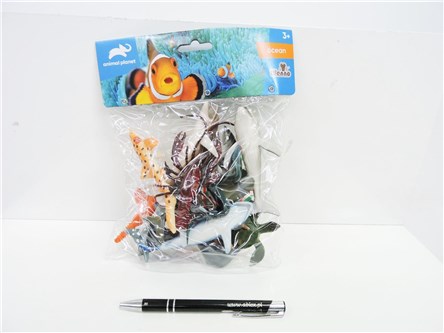 ZWIERZĘTA MORSKIE, plast., 16 szt., 25x19x4 cm