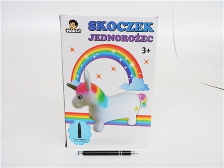 SKOCZEK jednorożec, 67x27x47 cm + pompka 23 cm