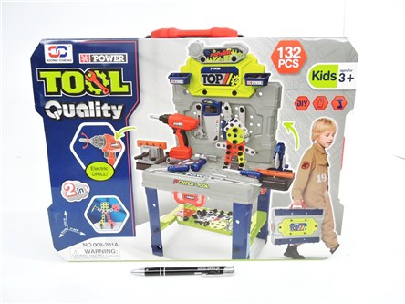 WARSZTAT narzędziowy z wiertarką, 40x31x10 cm, wal