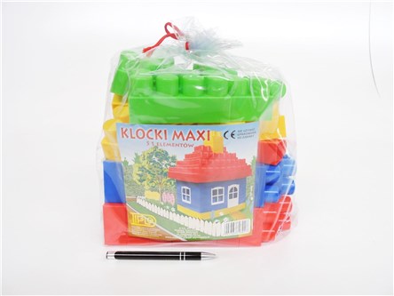 *KLOCKI plast,  51 el., MAXI,  30x28x17 cm    fol.