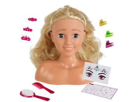 *GŁOWA LALKA do czesania, blondynka Sara, 20x18x10