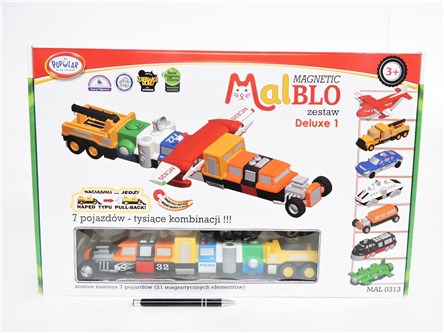 *MALBLO MAGETIC Deluxe 1, zest. pojazdów, kart.