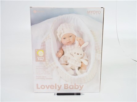 *LALKA bobas, w nosidełku, króliczek, beż, kart