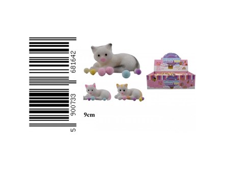 AST. GNIOTEK x 12 kotek 9 cm, 3 wz.,     displ.