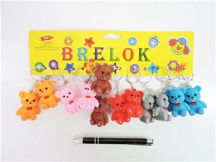 AST. BRELOK x 12 miś gumowy, 6 wz.,        fol.