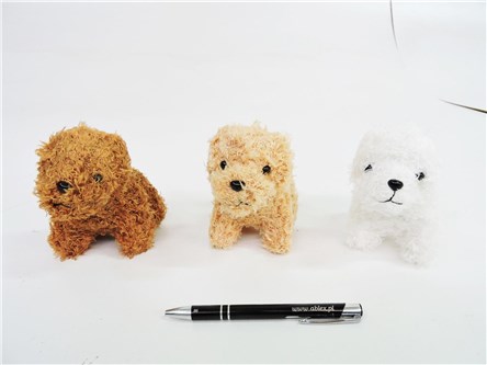 AST. BRELOK x 12 pluszowy pies, 3 wz.,        fol.