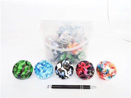 AST. PIŁKA x 22 gumowa, plamki, 6,5 cm,     wiadro