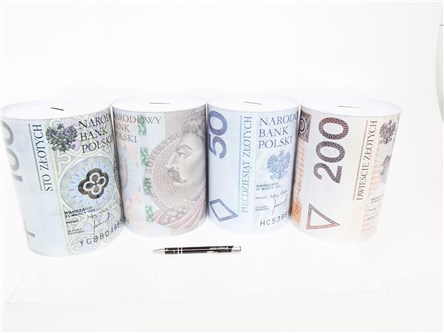 Skarbonka metal  banknoty