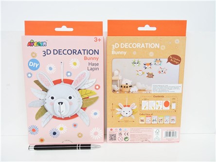 ---- Dekoracja 3D - KRÓLIK, 3+,     kart.