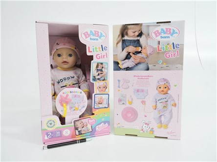 *BABY BORN lalka, 36cm, mała dziew., interaktyw.