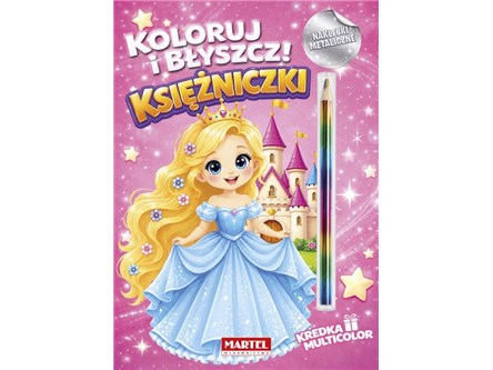 KSIĄŻ.Tęcz.kredka.Kolor.i błyszcz Księżniczka