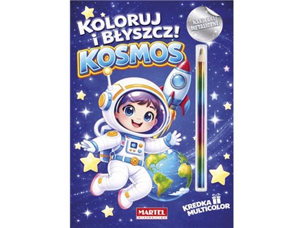 KSIĄŻ.Tęcz. kredka.Kolor.i błyszcz Kosmos z nakl.