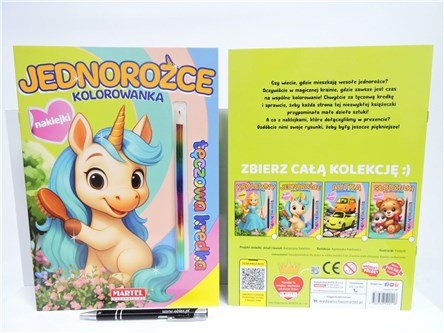 KSIĄŻ. Tęczowa kredka. Jednorożce, z naklej.