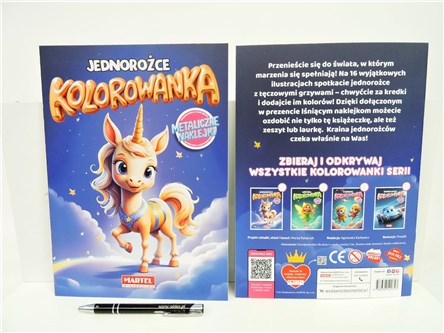 KSIĄŻ. Kolorowanka Jednorożce z naklej. metal.