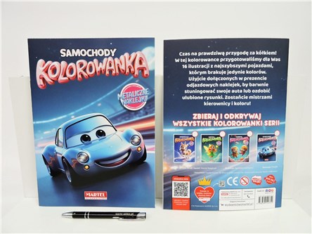 KSIĄŻ. Kolorowanka Samochody z naklej. metal.