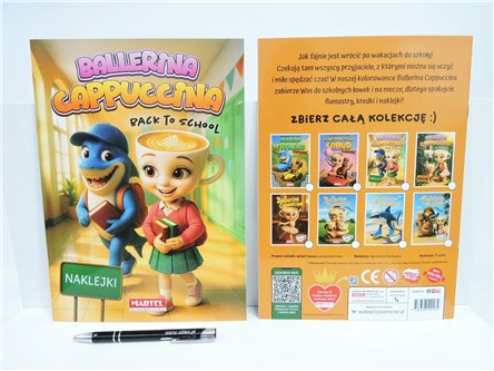 KSIĄŻ. Ballerina Cappucina back to school, naklej.