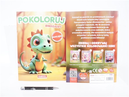 KSIĄŻ. Pokoloruj Dinozaury z naklejkami