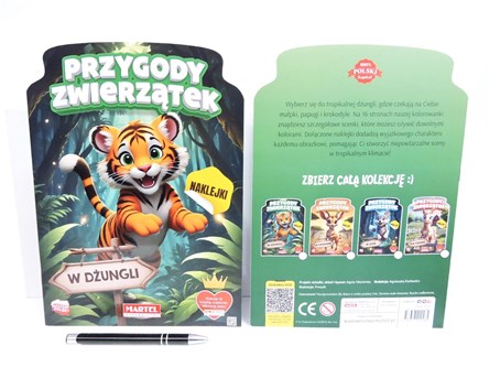 KSIĄŻ. Przygody zwierzątek - W DŻUNGLI, z naklej