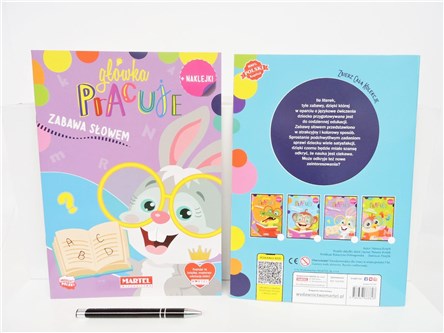 KSIĄŻ. GŁÓWKA PRACUJE - zabawa słowem z naklej.