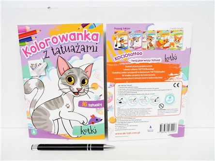 KSIĄŻ. KOLOROWANKA z tatuażami, kotki, 3+