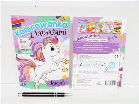 KSIĄŻ. KOLOROWANKA z tatuażami - kucyki