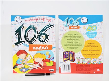 KSIĄŻ. 106 ZADAŃ - rozwiązuje i zgaduje, 4-6 lat