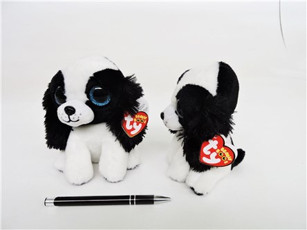 PLUSZ Beanie Boos, 15 cm, SISSY, czarno/biały pies