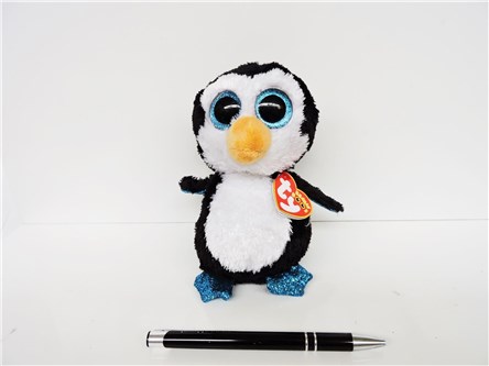 PLUSZ Beanie Boos, 15cm,  WADDLES,  penguin