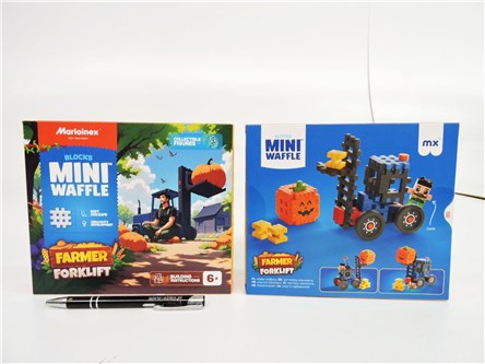 *KLOCKI WAFLE mini, FARMER, wózek widłowy, 50 el.